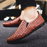 Ademende gevlochten loafers van echt leer voor ultiem comfort

