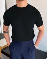 luchtig ribbed t-shirt linnen katoen
