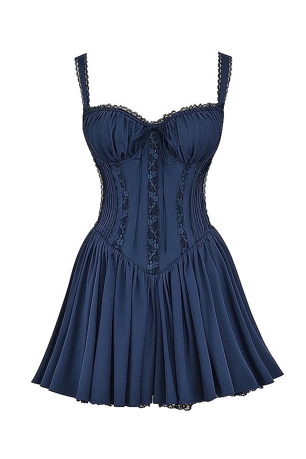 Corsivana | Lace Up Mini Dress