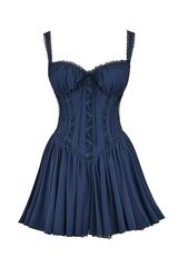 Corsivana | Lace Up Mini Dress