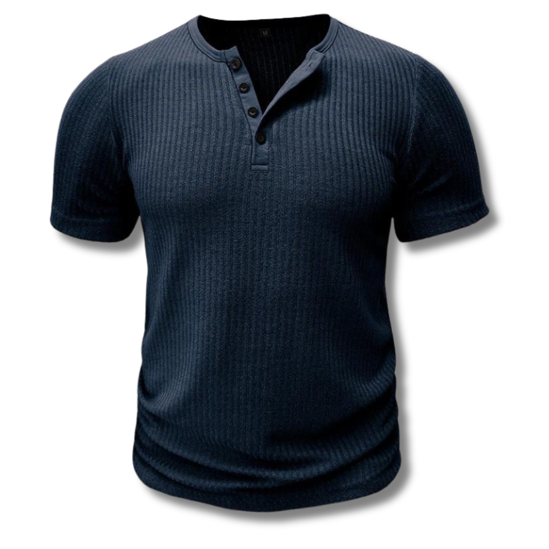 Marineblauw gestructureerd shirt voor mannen
