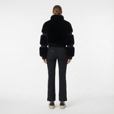 schwarzer ski jumpsuit damen tailliert rückansicht