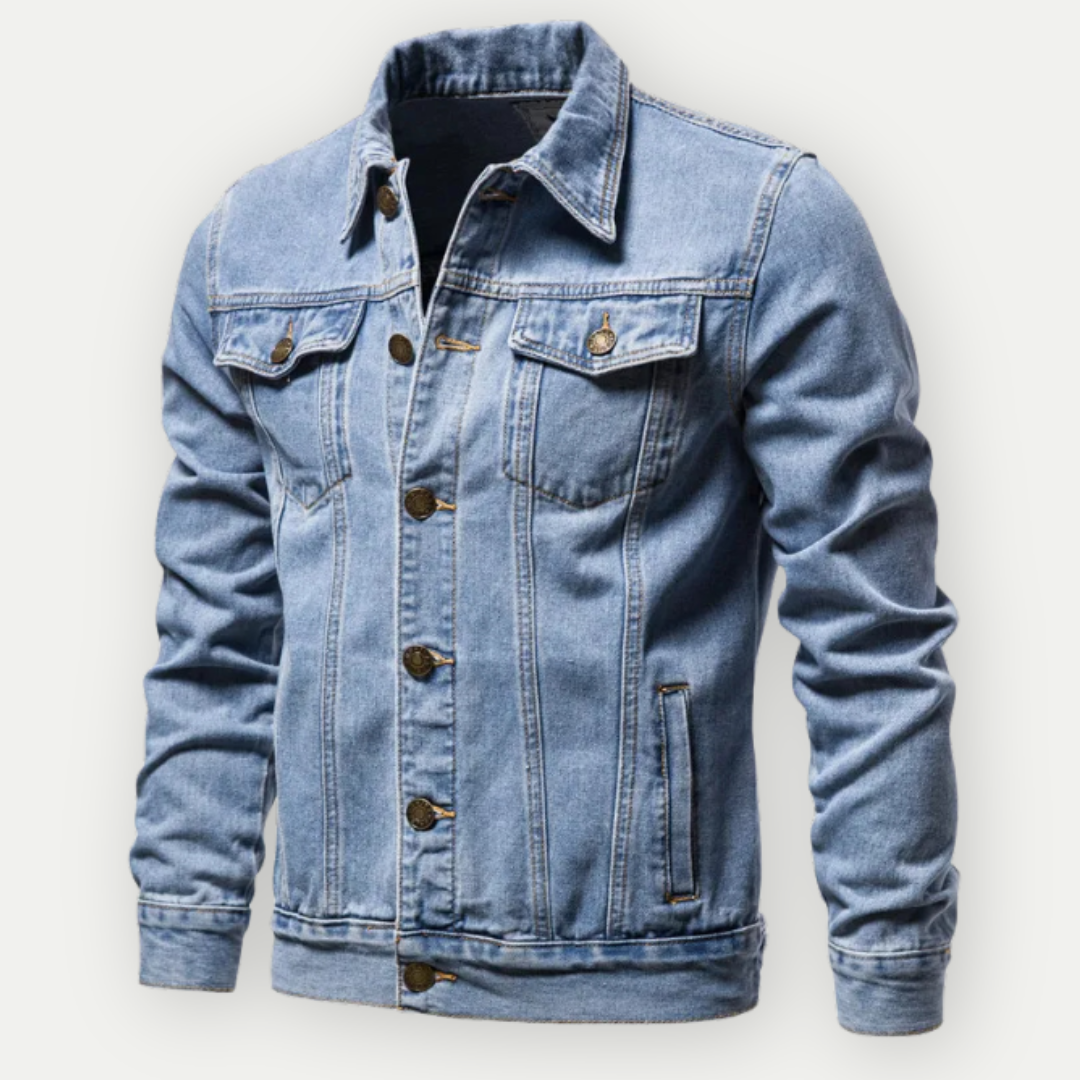denim jack met borstzakken en knopen
