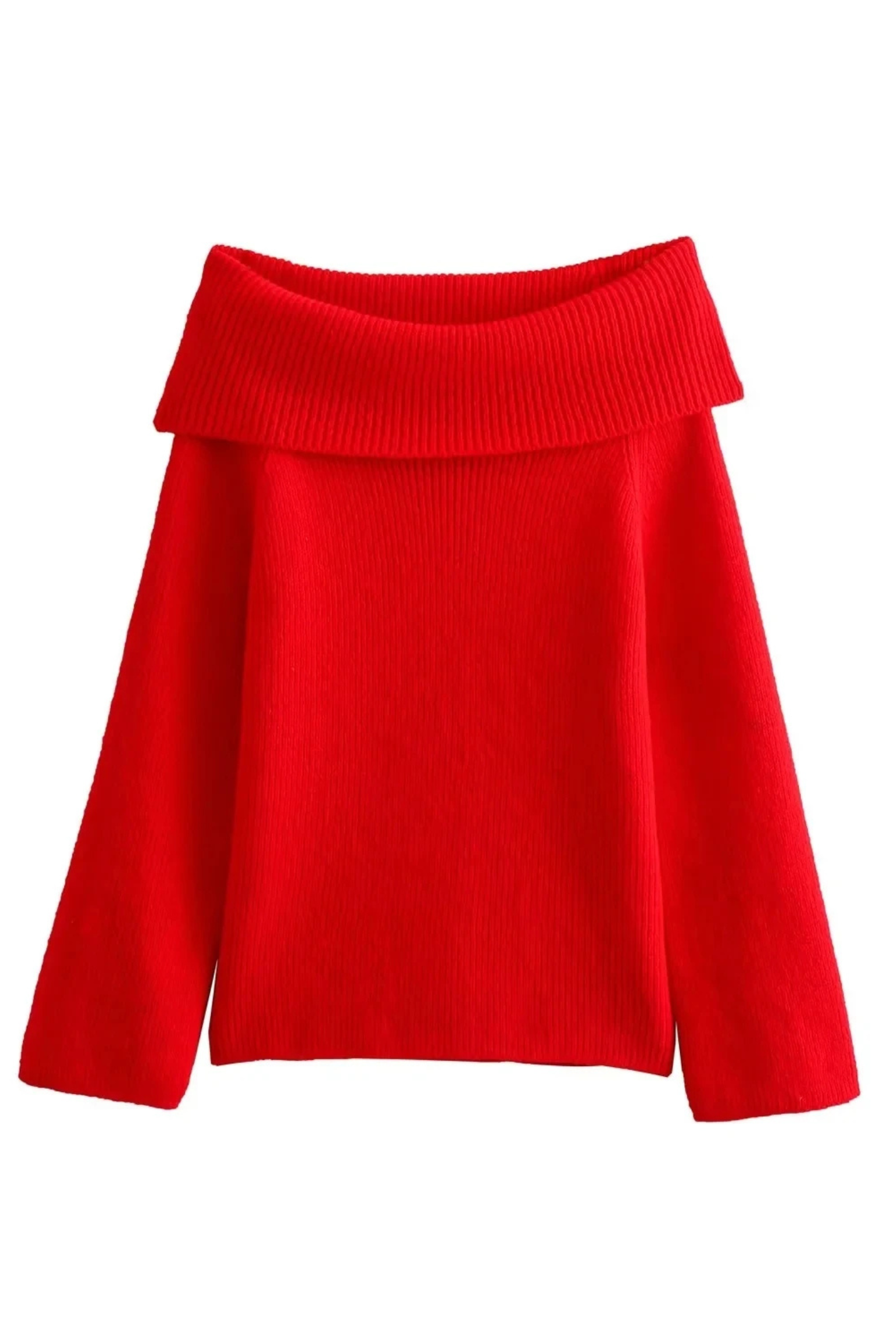 Charmelle Off-Shoulder Pullover Damen rot chic
