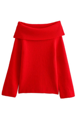 Charmelle Off-Shoulder Pullover Damen rot chic

