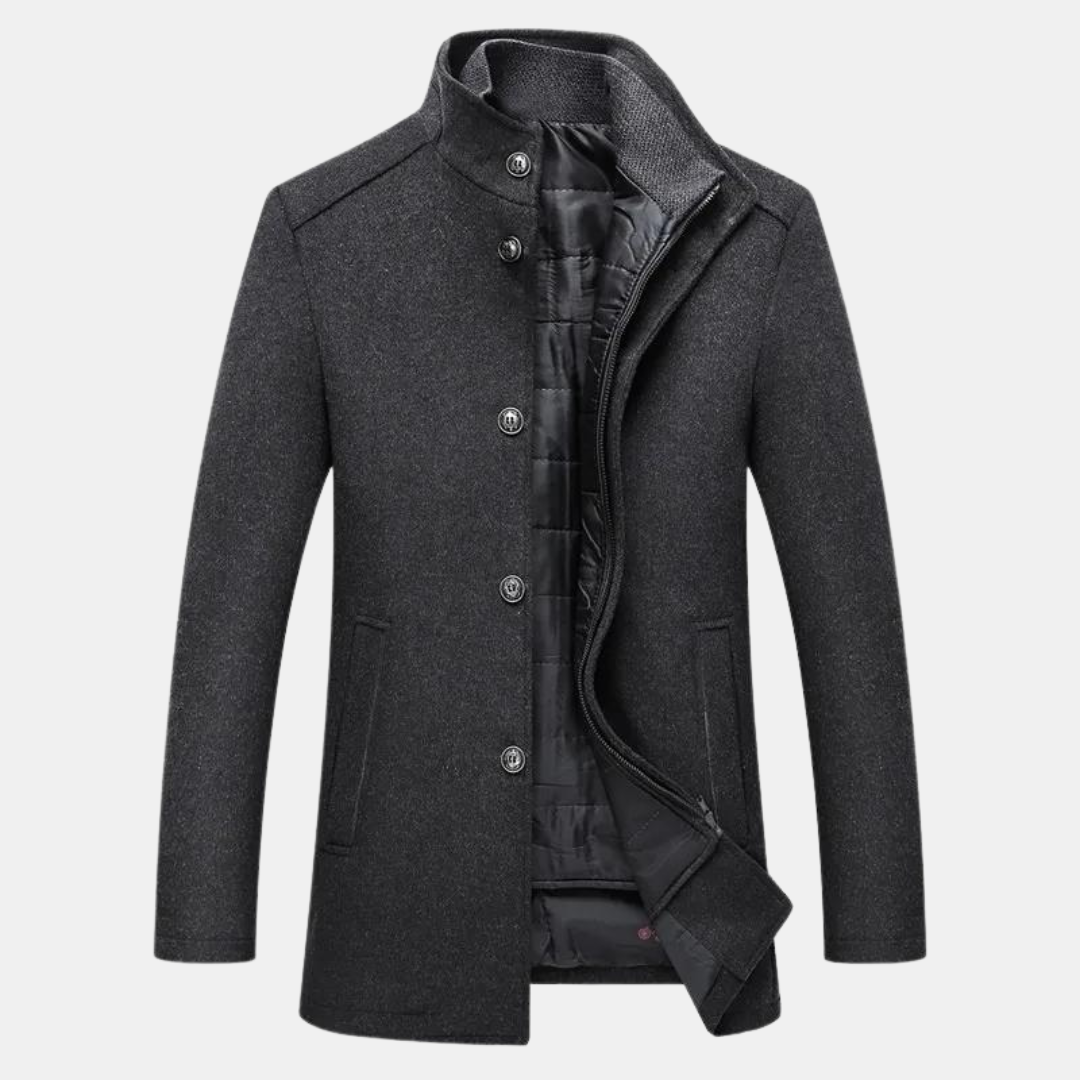 semi wollen jas voor heren stijlvol en warm
