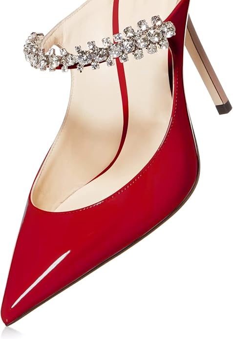 Noirella Heels rot mit glänzender Lackleder-Optik
