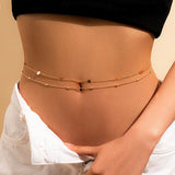 BellyLinx Bauchkette Damen in Gold getragen