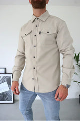 dominic lichtgewicht heren jack beige voor lente en herfst
