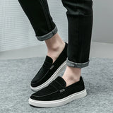 Slip-on leren loafers met ademende voering en zachte zool

