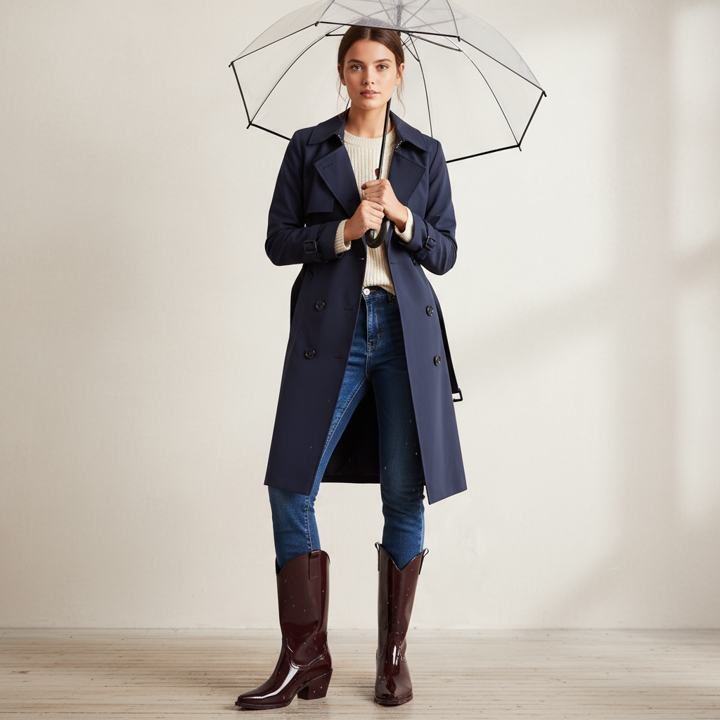 Velaya | Glänzende Western-Regenstiefel mit Absatz – Wasserdicht & Stilvoll