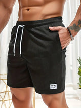 zwarte zwemshort voor mannen met comfortabele pasvorm
