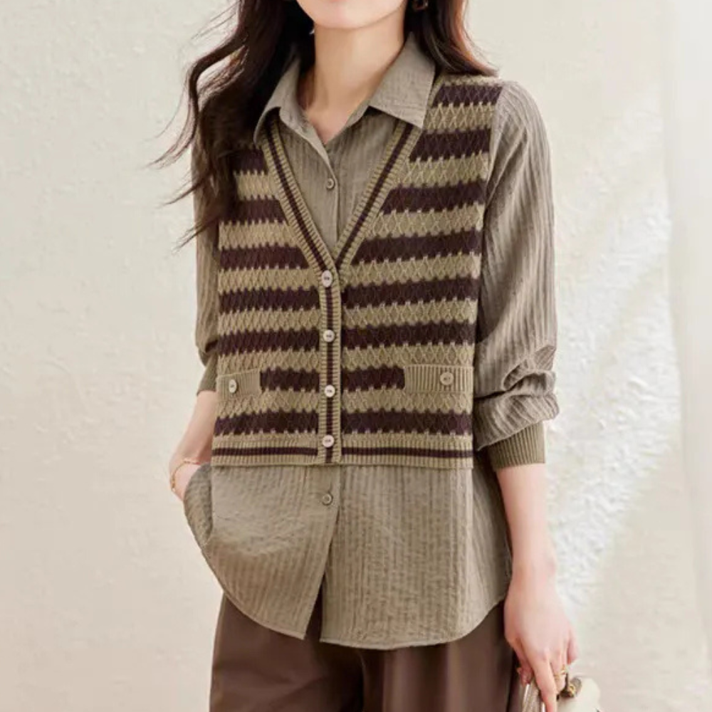 Lang damesvest voor herfst en winter

