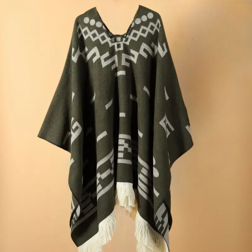 warme groene poncho voor mannen
