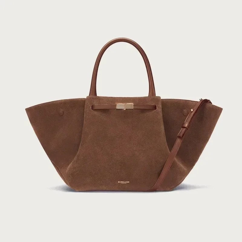 firenze suede tote large in brown als handcarry mit stabilen henkeln