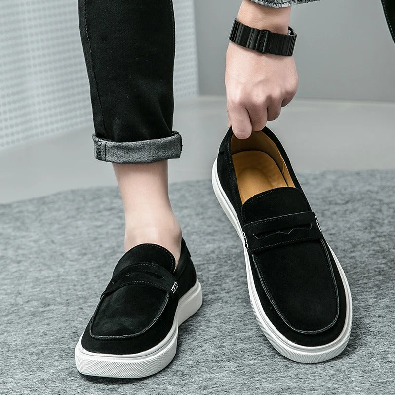 Heren loafers van soepel leer met uitstekende pasvorm

