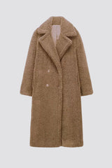 Luxe Cozy Chic Teddy Coat, een zachte faux fur jas met teddy-textuur en een chique uitstraling.