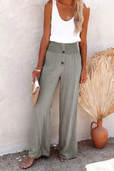 wijde linnenbroek dames zomer elegant comfortabel
