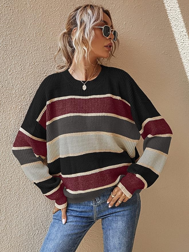 Serenelle | Gestreifter Oversize-Pullover aus weichem Strick