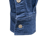 Aiden chambray overhemd details knoopsluiting en manchet,
