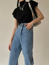 Effen mouwloos gebreid vest
