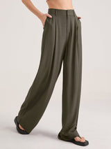 Army groene broek met lichte glans