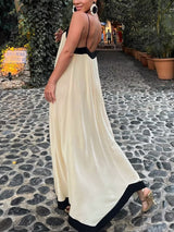 elegante v-hals slipjurk maxi lengte
