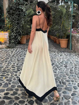 zomerse woven slip dress zonder mouwen
