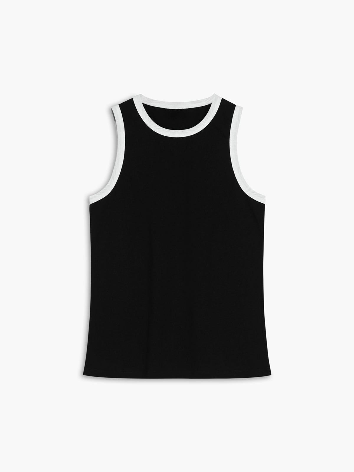 Zwarte tanktop productfoto vooraanzicht
