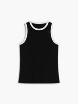 Zwarte tanktop productfoto vooraanzicht
