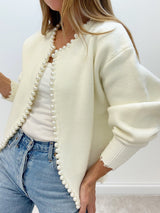 Amélise | Pearl Trim Cardigan