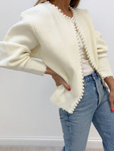 Amélise | Pearl Trim Cardigan