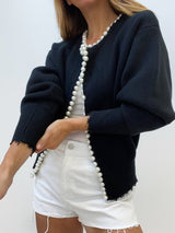  Zwarte parel cardigan combineren