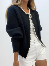 Amélise | Pearl Trim Cardigan