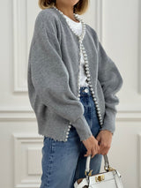 Amélise | Pearl Trim Cardigan