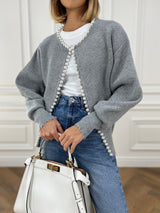 Grijze knit cardigan dames