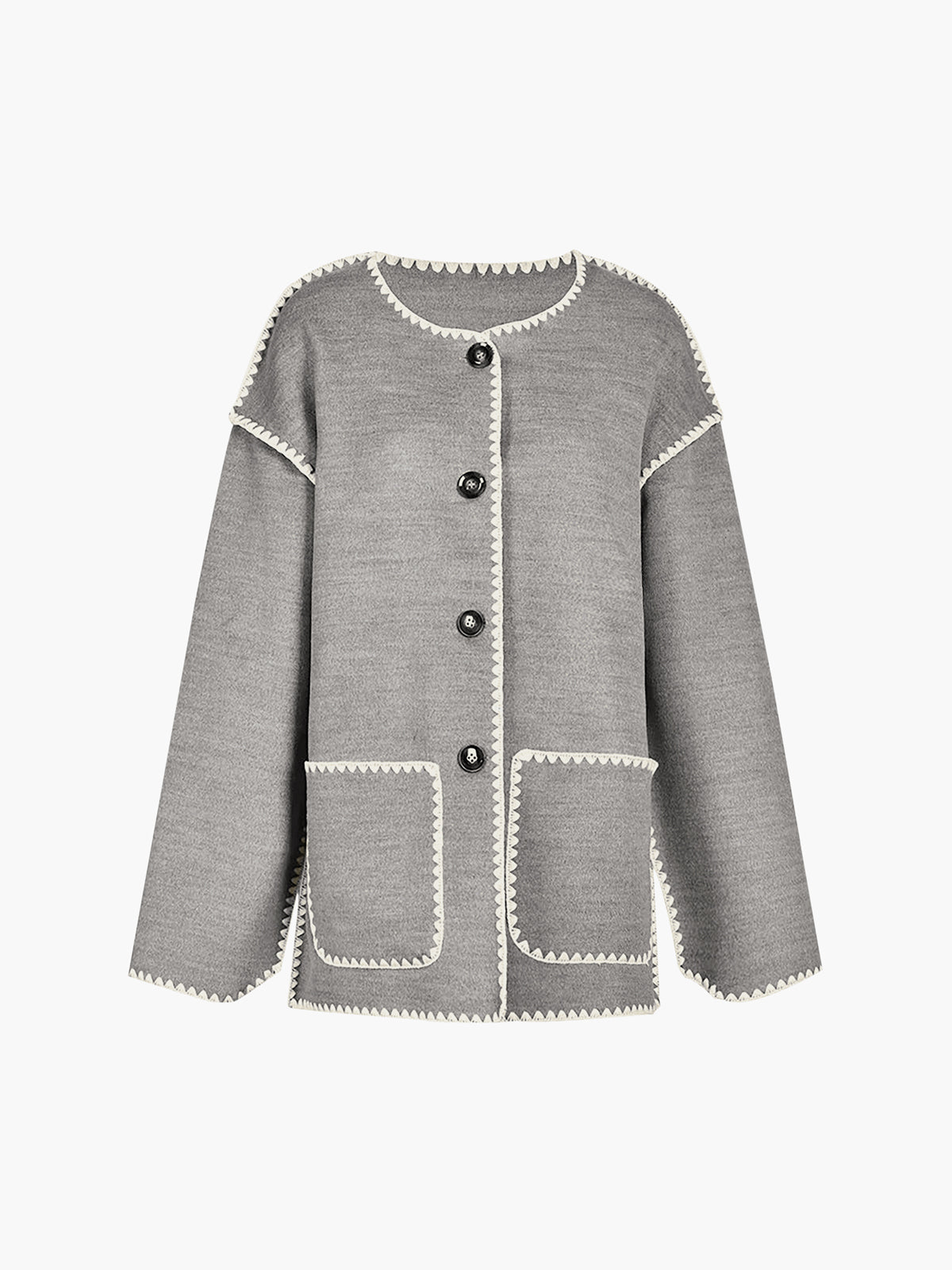 Miretta | Contrast Cape Jacket with Scarf Detail