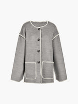 Miretta | Contrast Cape Jacket with Scarf Detail