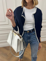 Amélise | Pearl Trim Cardigan