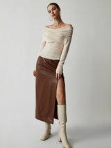 casual chique gebreide top voor herfst of lente

