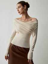 close-up off-shoulder top dames slim fit beige


