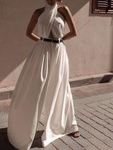 criss cross halter jumpsuit zonder riem
