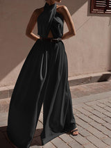 Mila | Criss Cross Halter Jumpsuit without Belt