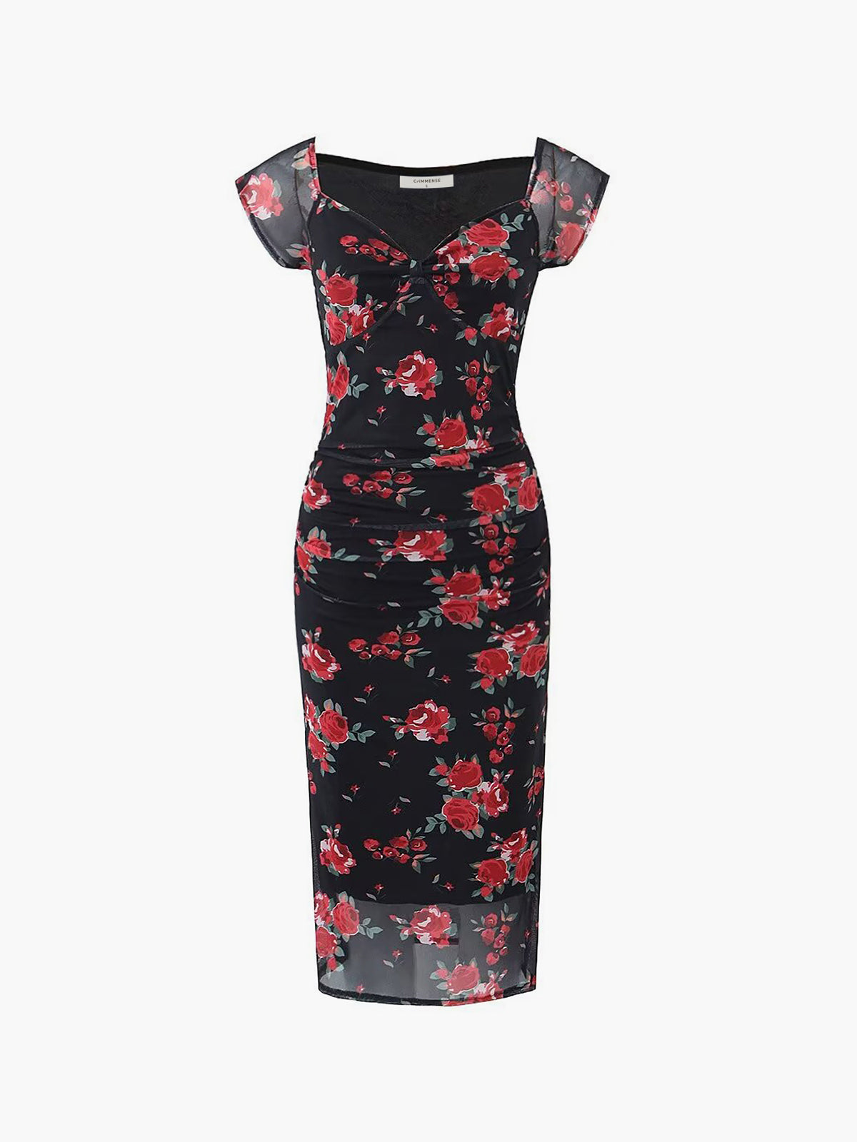Viola elegante jurk met subtiele doorzichtigheid

