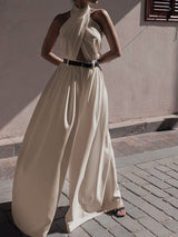 Mila | Criss Cross Halter Jumpsuit without Belt