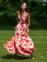 bloemenprint jurk voor dames met camibandjes
