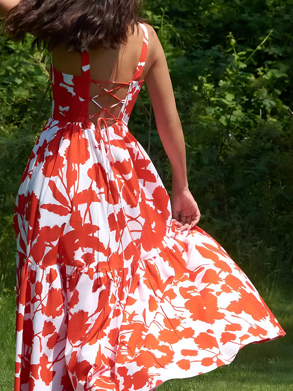 zomerse maxi jurk met square neckline
