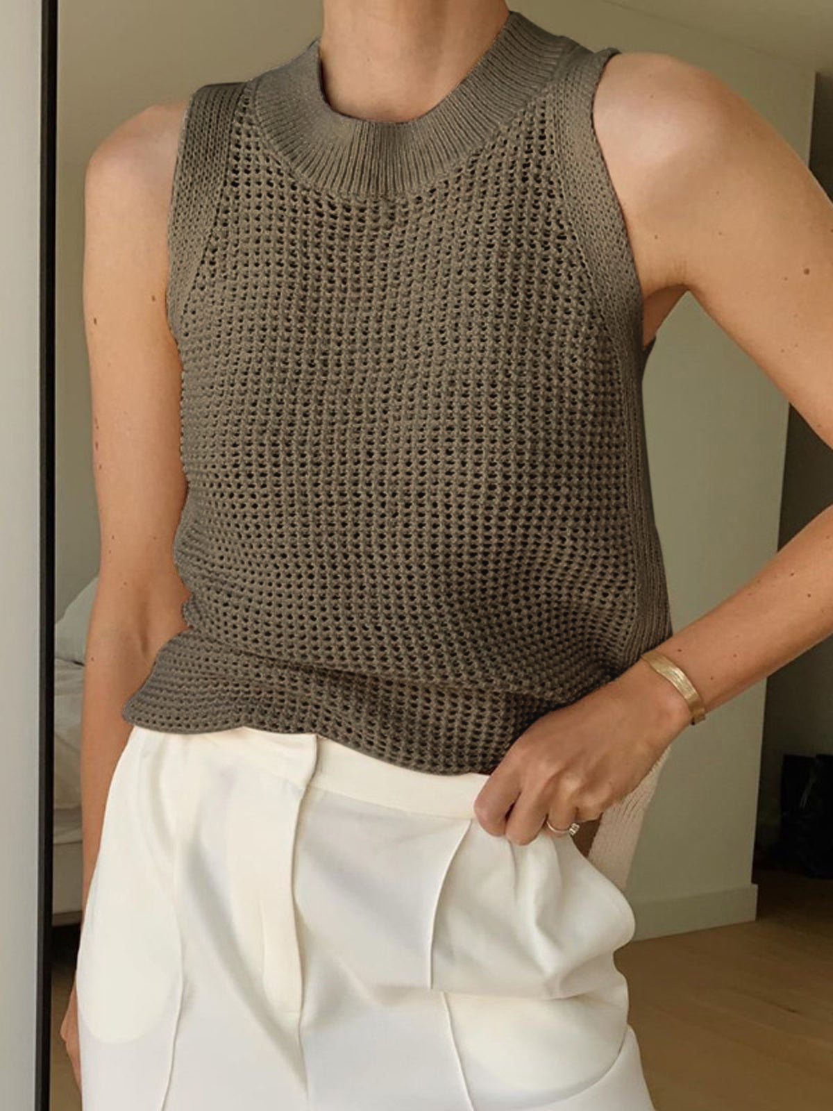 Bruine gehaakte top – bohemian stijl voor warme dagen