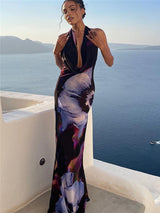 elegante rugloze halterjurk dames
