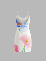 Luna bloemen jurk met laag decolleté

